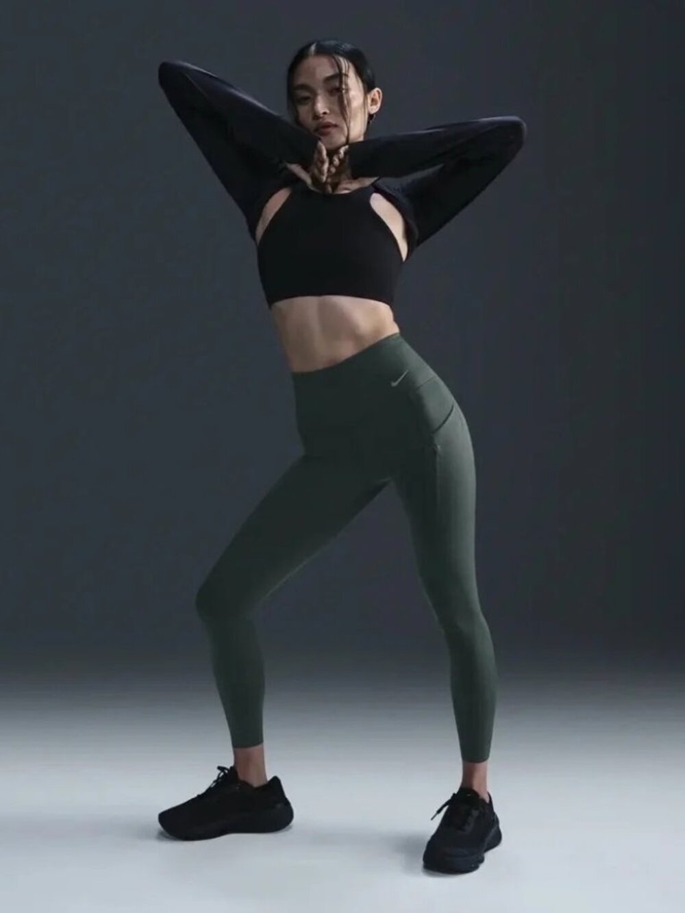 NWT Nike Universa High-Waist 7/8 Leggings Vintage Green‎ XS